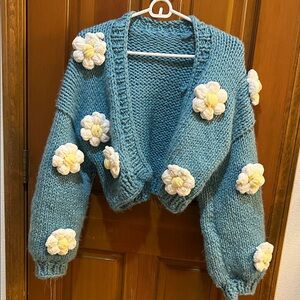 Blue Floral Kids Sweater